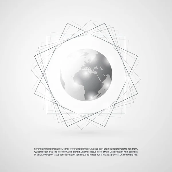 Résumé Cloud Computing et Global Network Connections Concept Design avec des formes géométriques transparentes — Image vectorielle