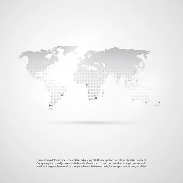 Computación en nube y redes con mapa del mundo - Conexiones globales abstractas de negocios, Antecedentes del concepto de tecnología, Plantilla de elementos de diseño creativo — Archivo Imágenes Vectoriales