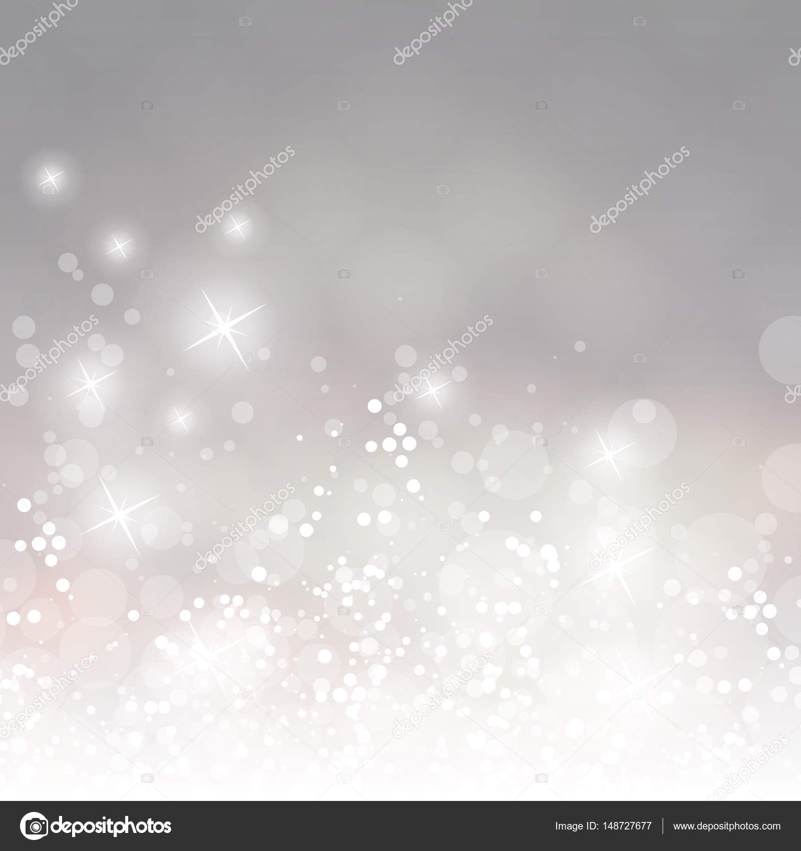 disegni di vacanza– illustrazione stock Grigio argento e bianco frizzante Cover Design Template with Abstract sfondo sfocato per Natale