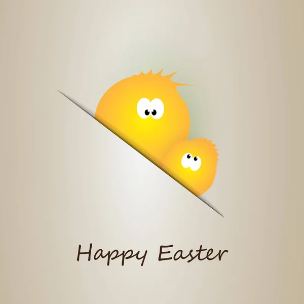Ovos de galinha engraçados - Cartão de Páscoa feliz — Vetor de Stock