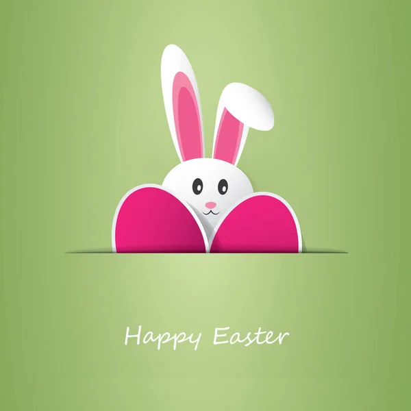 Glad påsk kort med rolig kanin — Stock vektor