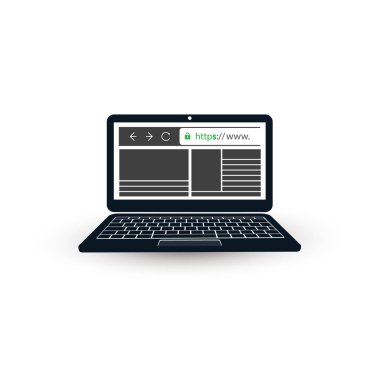 Https protokolü - güvenli ağ, mobil bilgisayarda tarama