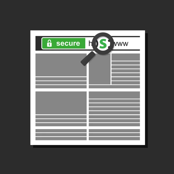 โปรโตคอล HTTPS การเรียกดูเว็บที่ปลอดภัยและปลอดภัย — ภาพเวกเตอร์สต็อก