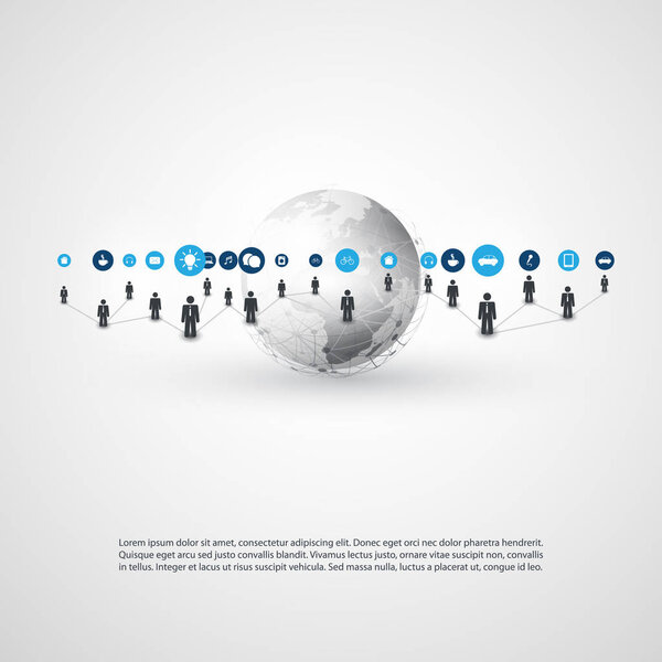 Сети - Соединения - IoT, Cloud Computing, Social Media Concept Design
