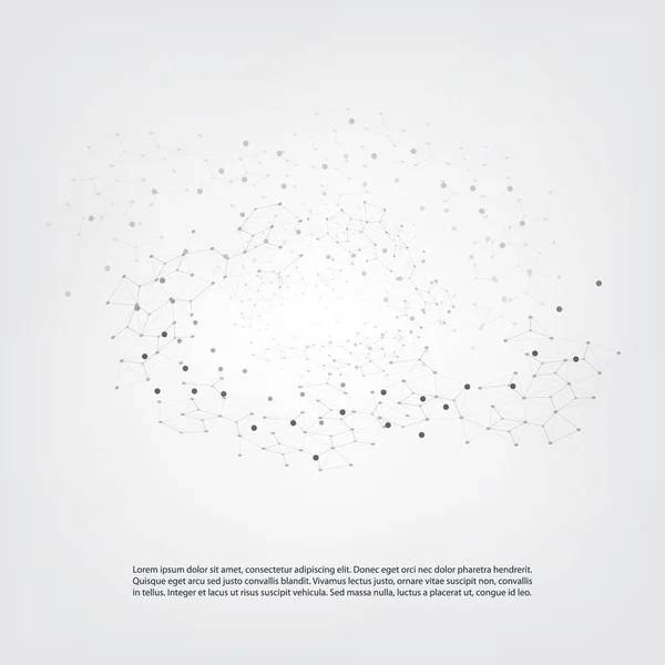 Malha transparente - Ilustração vetorial do conceito de computação em nuvem e telecomunicações de estilo moderno, Design de conexões de rede — Vetor de Stock