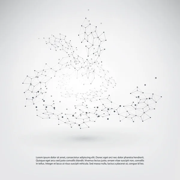 透明的几何网格-现代风格的插图云计算和电信与网络连接的概念设计 — 图库矢量图片