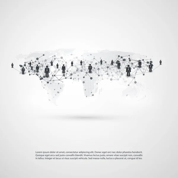 Redes - Conexões de negócios - Design de conceito de mídia social — Vetor de Stock