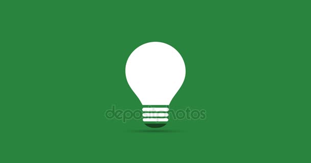 Green Eco Energy Concept Video Animation Símbolo de sol animado dentro de uma lâmpada — Vídeo de Stock