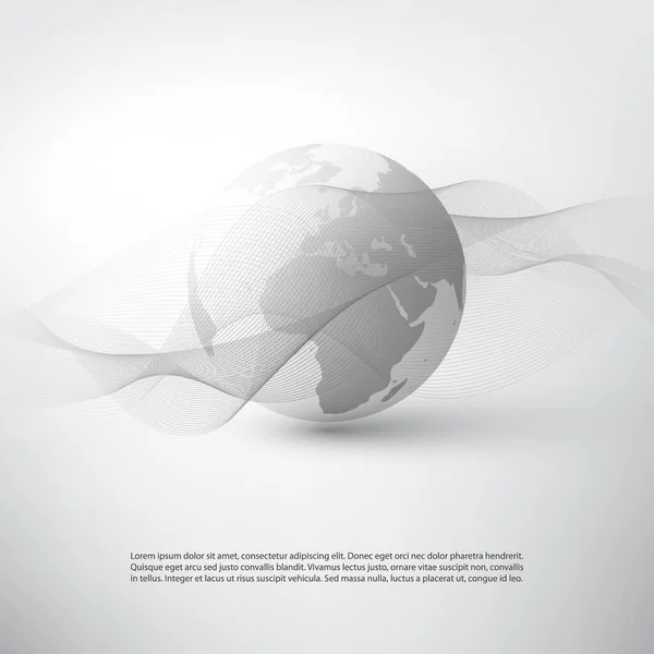 Cloud Computing and Networks Concept with Earth Globe - Résumé Connexions numériques mondiales, contexte technologique, modèle d'élément de conception créative — Image vectorielle