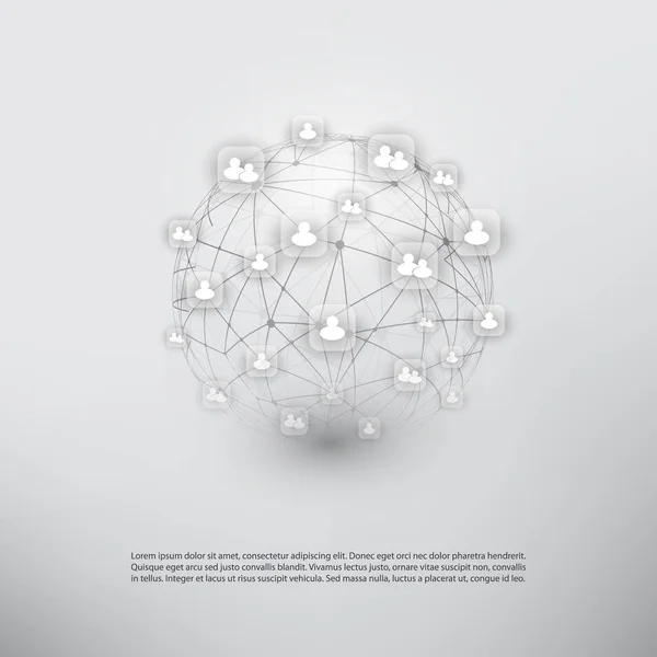 네트워크 - 사업과의 연계 - 소셜 미디어 개념 설계 — 스톡 벡터