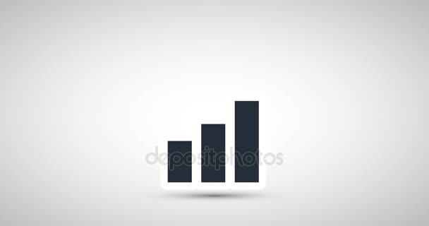 Financial Success Concept Animation of a Bar Chart with Improving Bitcoin Rates — Stock Video
