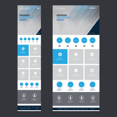 Duyarlı bir sayfa web sitesi şablonu - Header tasarımı ile Dünya Haritası - masaüstü ve taşınabilir sürümü