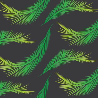 Palmiye yaprakları desen - yeşil ve sarı