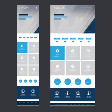Duyarlı bir sayfa web sitesi şablonu - Header tasarımı ile Dünya Haritası - masaüstü ve taşınabilir sürümü