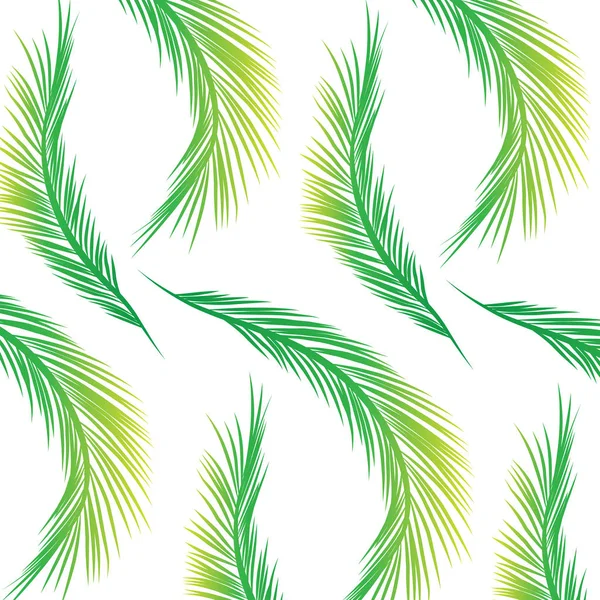 Modèle de feuilles de palmier - vert et jaune — Image vectorielle