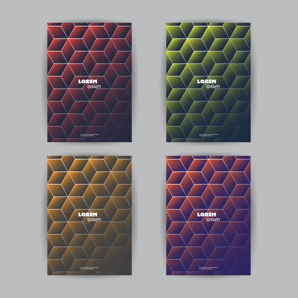 Conjunto de plantillas de diseño de folleto o portada con fondo abstracto — Vector de stock