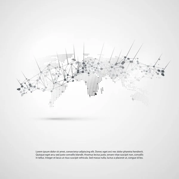 Вычисления и сети - Глобальные цифровые связи, Интернет — стоковый вектор