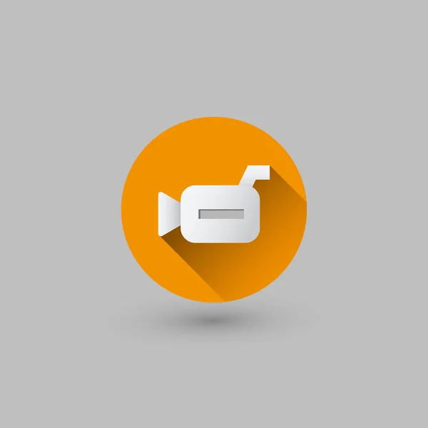 Flaches ui design - bunte webdesign elemente - videorecorder icon — Stockvektor