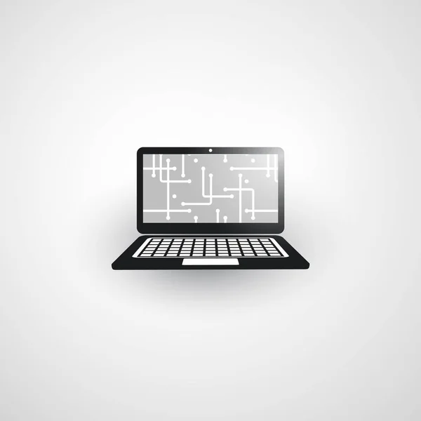 Conception abstraite de concept d'informatique en nuage et de connexions réseau mondiales avec ordinateur portable, appareil mobile sans fil, maille géométrique transparente — Image vectorielle