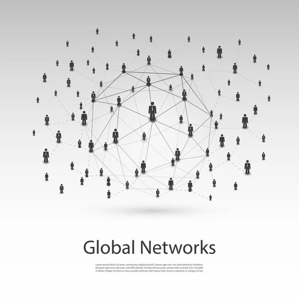 Nätverk - Affärsförbindelser - Design av sociala medier — Stock vektor
