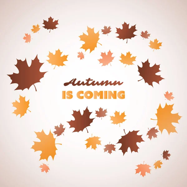Podzim se blíží - barevné pokrytí, Banner, štítek, plakát nebo leták Design s podzimní listí — Stockový vektor