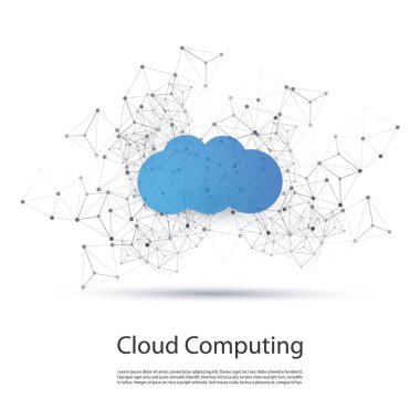 Cloud Computing tel kafes - dijital ağ bağlantıları, teknolojik altyapı ile tasarım konsepti