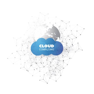 Cloud Computing tasarım kavramı - dijital ağ bağlantıları, teknolojik altyapı