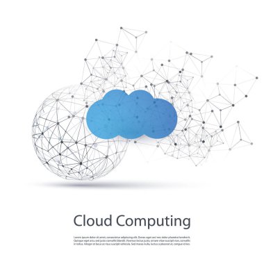 Cloud Computing tasarım kavramı - dijital ağ bağlantıları, teknolojik altyapı