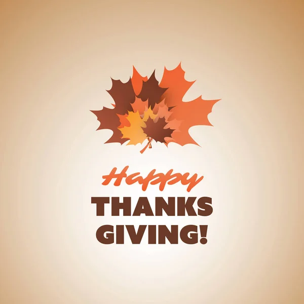 Happy Thanksgiving kort formgivningsmall med fallna hösten lämnar — Stock vektor