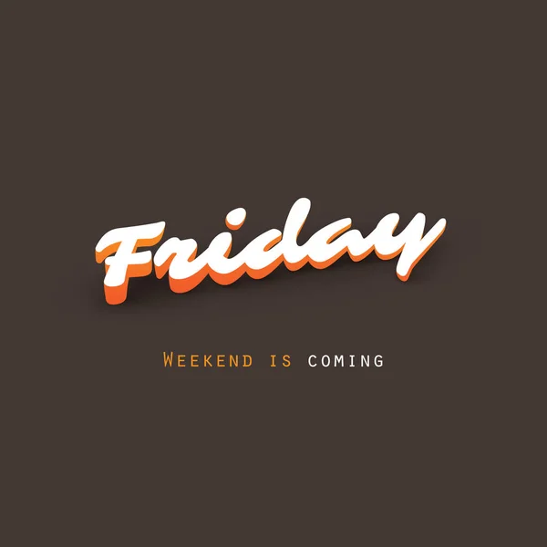 Friday - Weekend is Coming - Banner Design Template — Stock Vector