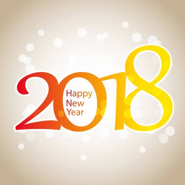 Parlak renkli yeni yıl kartı, kapak veya arka plan tasarım şablonu - 2018