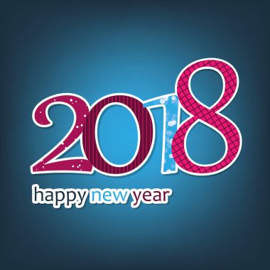  Renkli yeni yıl kartı, kapak veya arka plan tasarım şablonu - 2018