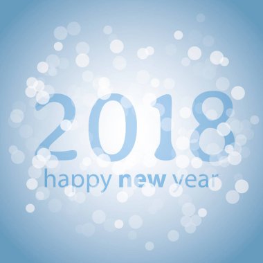 En iyi dilek - mavi soyut Modern tarzı mutlu yeni yıl tebrik kartı, kapak ya da geçmişi, yaratıcı tasarım şablonu - 2018