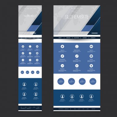 Duyarlı bir sayfa web sitesi şablonu - dünya harita Header tasarımı - masaüstü ve taşınabilir sürümü