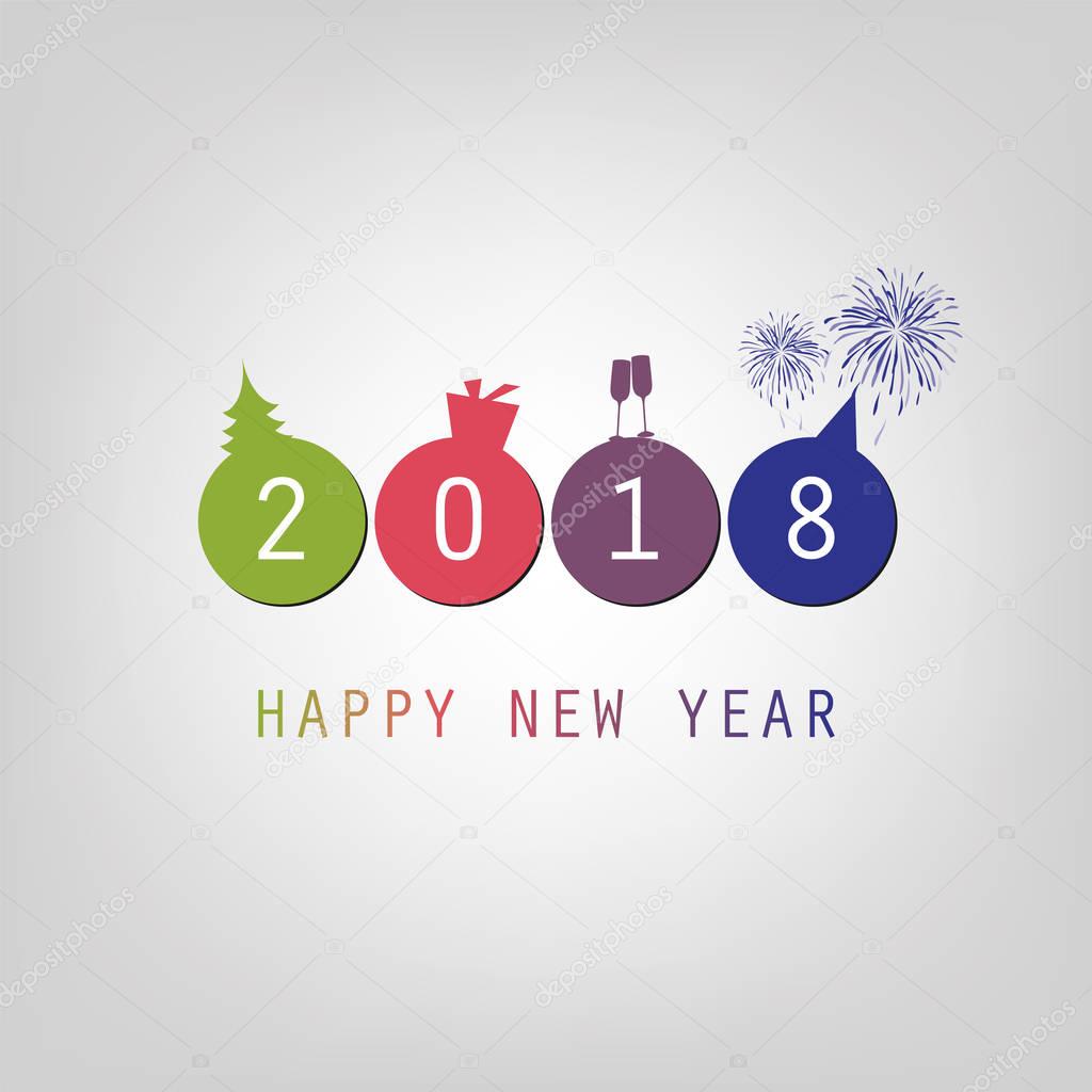 Best Wishes - Modern Simple Minimal Happy New Year Card or Cover Background Template - 2018