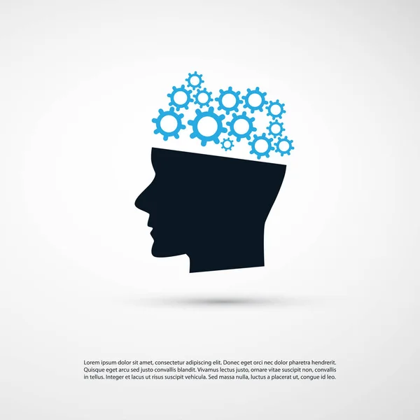 Concept de conception d'apprentissage automatique, d'intelligence artificielle et de réseaux avec tête humaine — Image vectorielle