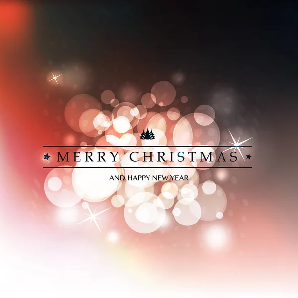 Kleurrijke moderne stijl Happy Holidays, Merry Christmas wenskaart met Label op een sprankelende onscherpe achtergrond — Stockvector