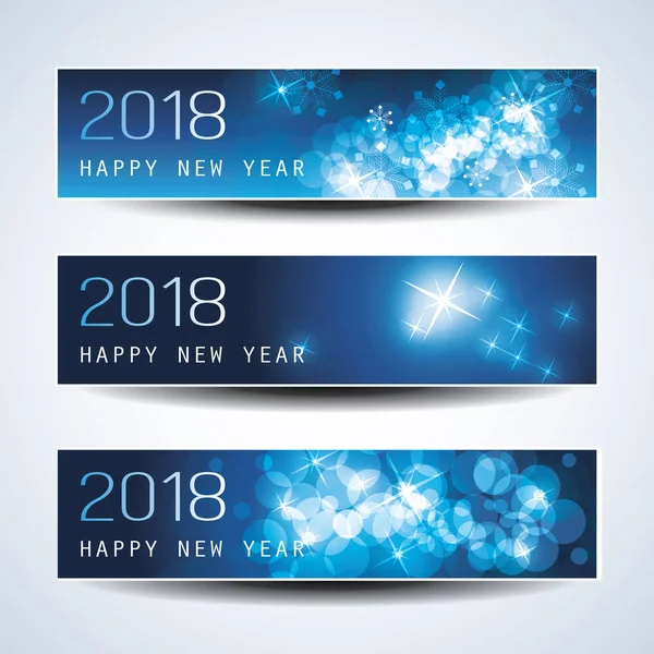 Set van horizontale Kerstmis, Nieuwjaar Banners - 2018 — Stockvector