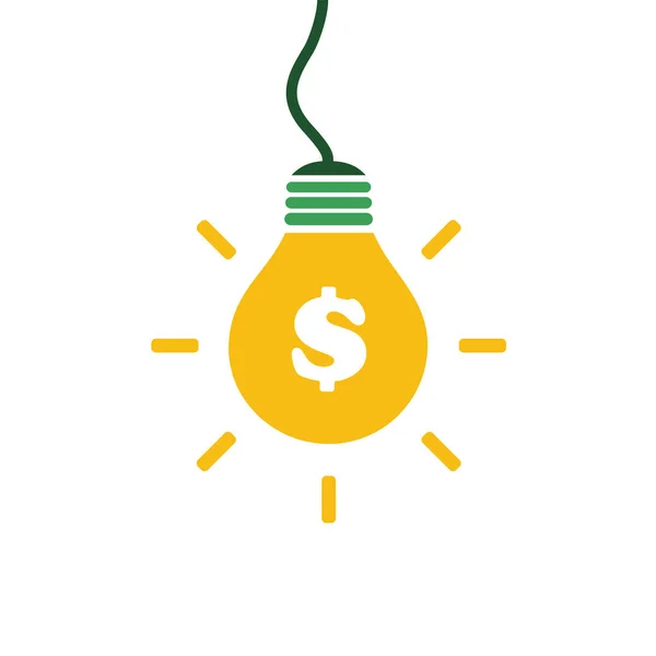 Grüne Öko-Glühbirnen-Konzeptsymbol - Geld sparen mit alternativer Energie — Stockvektor