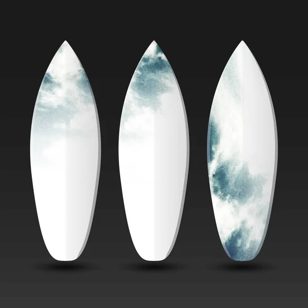 Design de pranchas de surf vetoriais com padrão colorido abstrato — Vetor de Stock