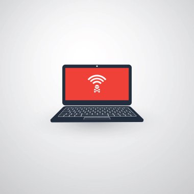 Güvenli olmayan kamu kablosuz Hotspot tasarım - Wifi güvenlik ihlalleri, iş Siber Suçlar kavramı