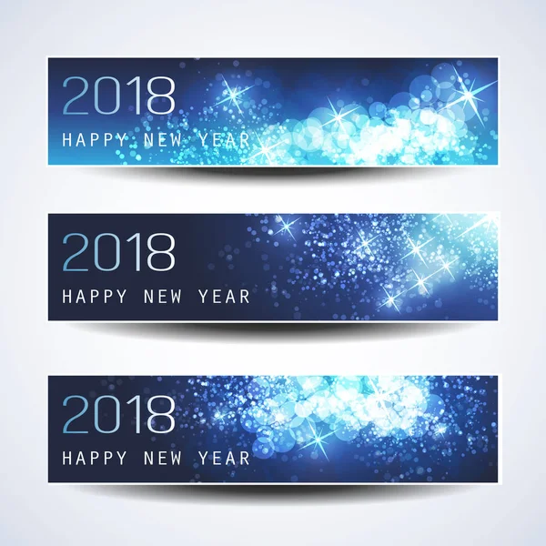 Aantal horizontale Kerstmis, Nieuwjaar Headers of Banners - 2018 — Stockvector