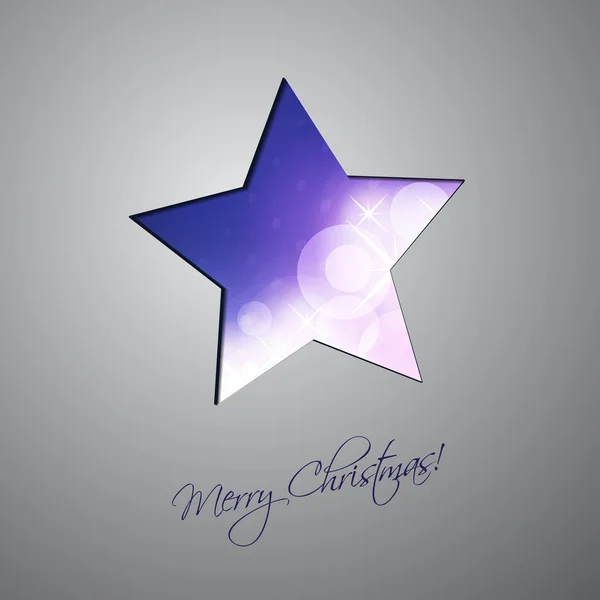 Vánoční hvězda pozadí - Design šablony dárkové karty — Stockový vektor