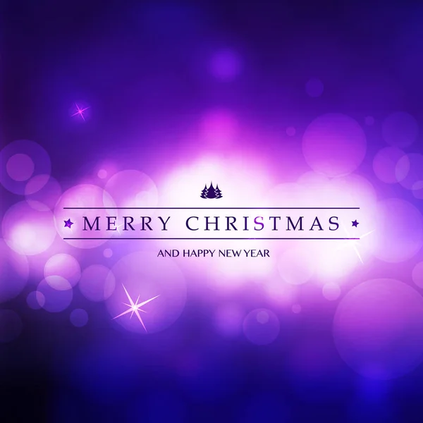 Beste wensen - kleurrijke moderne stijl Happy Holidays, Merry Christmas wenskaart met Label op een sprankelende onscherpe achtergrond — Stockvector