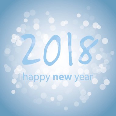 En iyi dilek - mavi soyut Modern tarzı mutlu yeni yıl tebrik kartı, kapak ya da geçmişi, yaratıcı tasarım şablonu - 2018