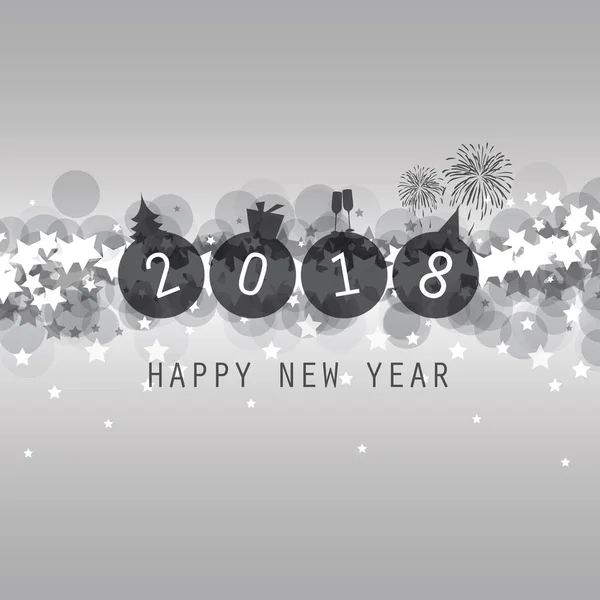 Современный стиль SIlver Grey New Year Card, Cover or Background Design Template - 2018 — стоковый вектор