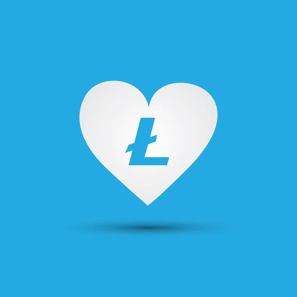 I Love Cryptocurrencies - Litecoin — Stock Vector