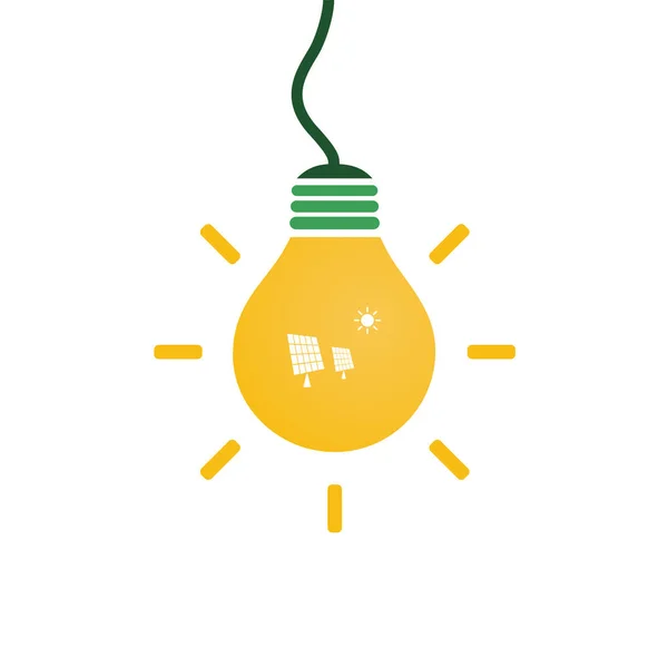 Zonne-energie conceptontwerp - lamp pictogram — Stockvector