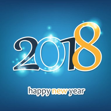 Parlak renkli yeni yıl kartı, kapak veya arka plan tasarım şablonu - 2018