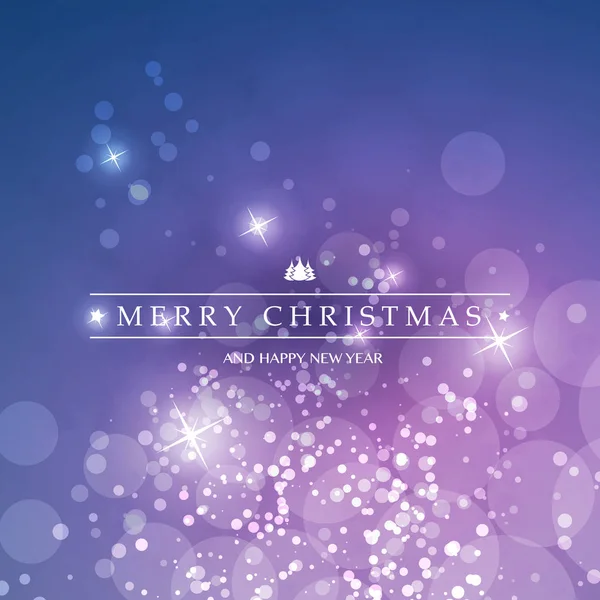 Joyeuses fêtes colorées, Joyeux Noël Carte de voeux avec étiquette, Arbre de Noël sur un fond flou étincelant — Image vectorielle